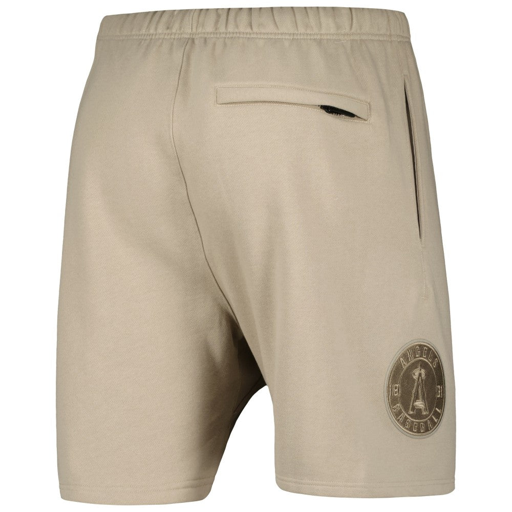 Los Angeles Angels Pro Standard Neutral Fleece Shorts - Khaki - MLB Discount