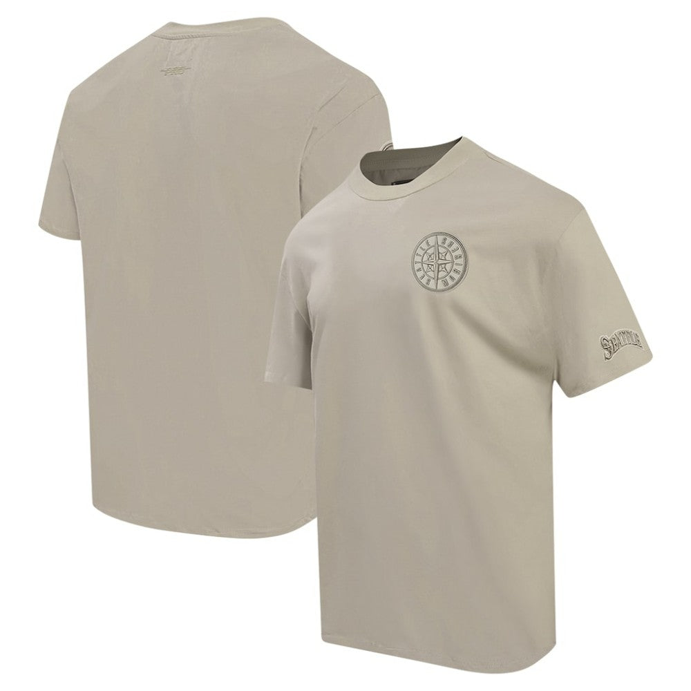 Seattle Mariners Pro Standard Oversized Neutral CJ Dropped Shoulders T-Shirt - Tan - MLB Lifestyle