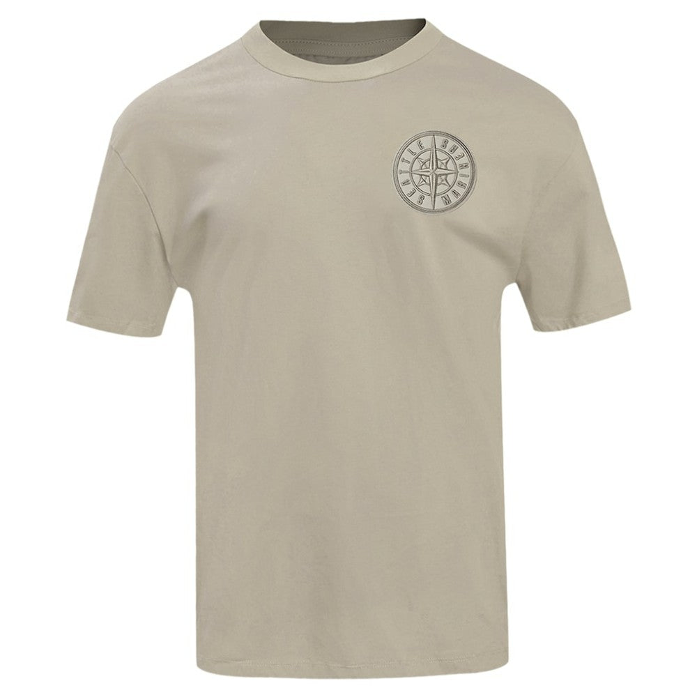 Seattle Mariners Pro Standard Oversized Neutral CJ Dropped Shoulders T-Shirt - Tan - MLB Lifestyle