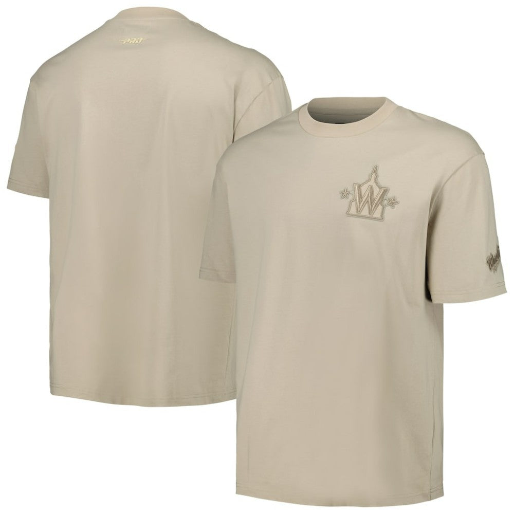 Washington Nationals Pro Standard Oversized Neutral CJ Dropped Shoulders T-Shirt - Tan - MLB Lifestyle