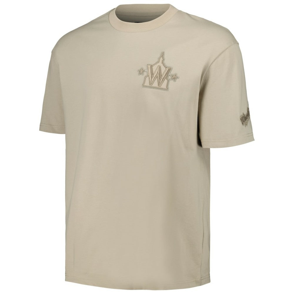 Washington Nationals Pro Standard Oversized Neutral CJ Dropped Shoulders T-Shirt - Tan - MLB Lifestyle