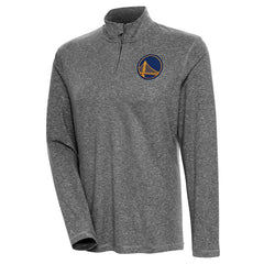 Golden State Warriors Antigua Women's Confront Quarter-Zip Pullover Top Heather Black