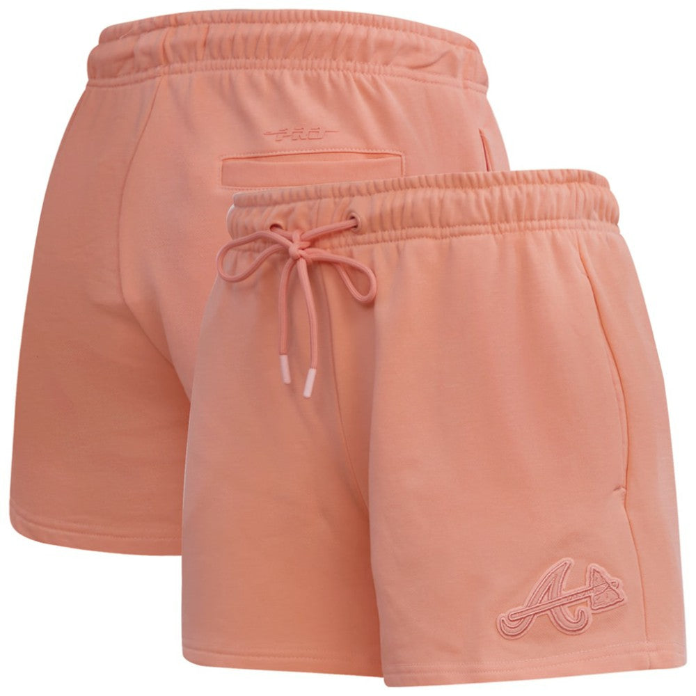 Atlanta Braves Pro Standard Women's Neutral Fleece Shorts - Pink - MLB Discount