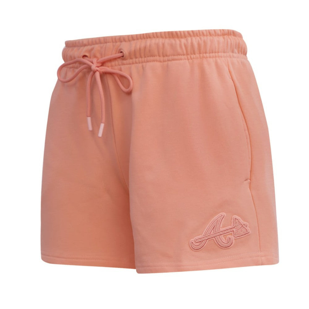 Atlanta Braves Pro Standard Women's Neutral Fleece Shorts - Pink - MLB Discount