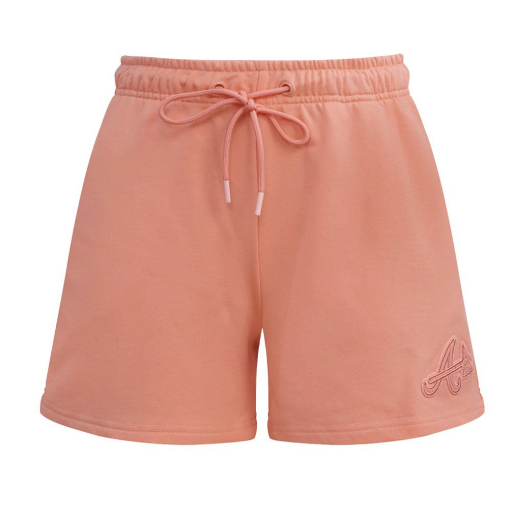 Atlanta Braves Pro Standard Women's Neutral Fleece Shorts - Pink - MLB Discount