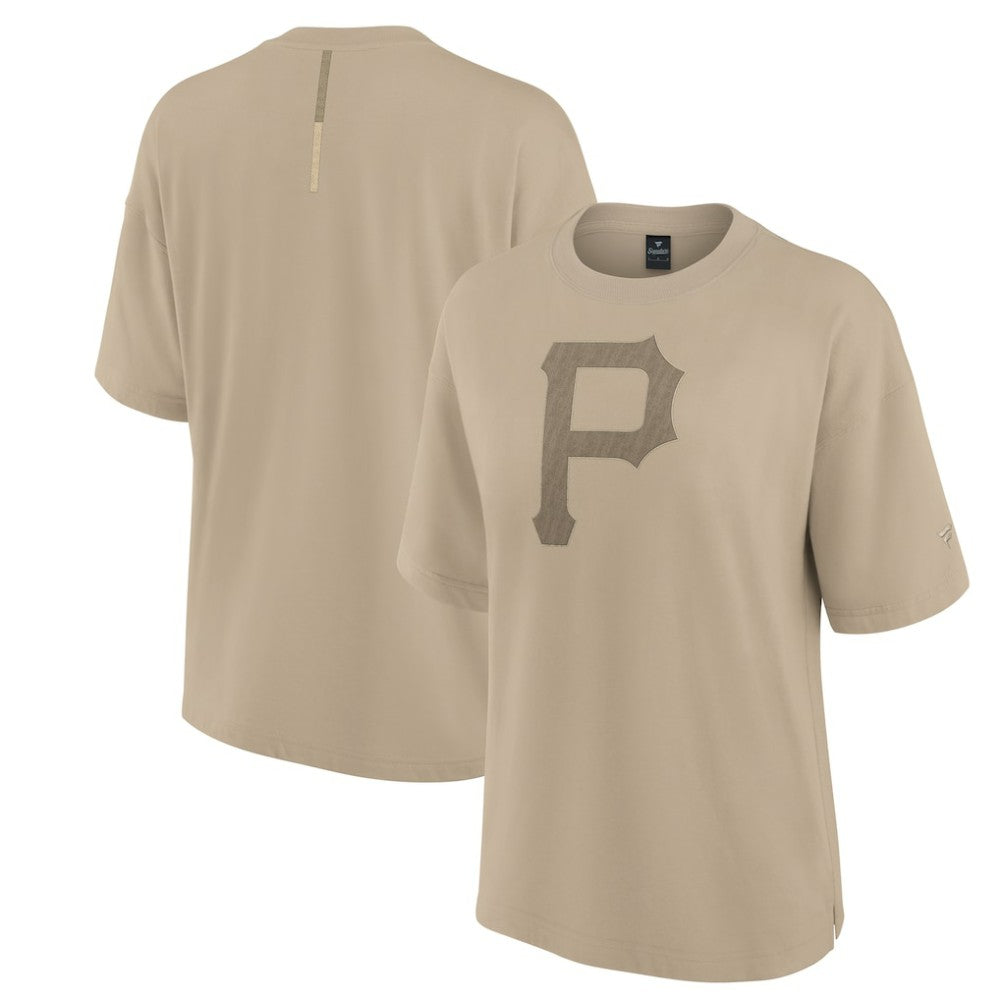 Pittsburgh Pirates Fanatics Women's Oversized Elements T-Shirt - Khaki - Fanatics Lifestyle