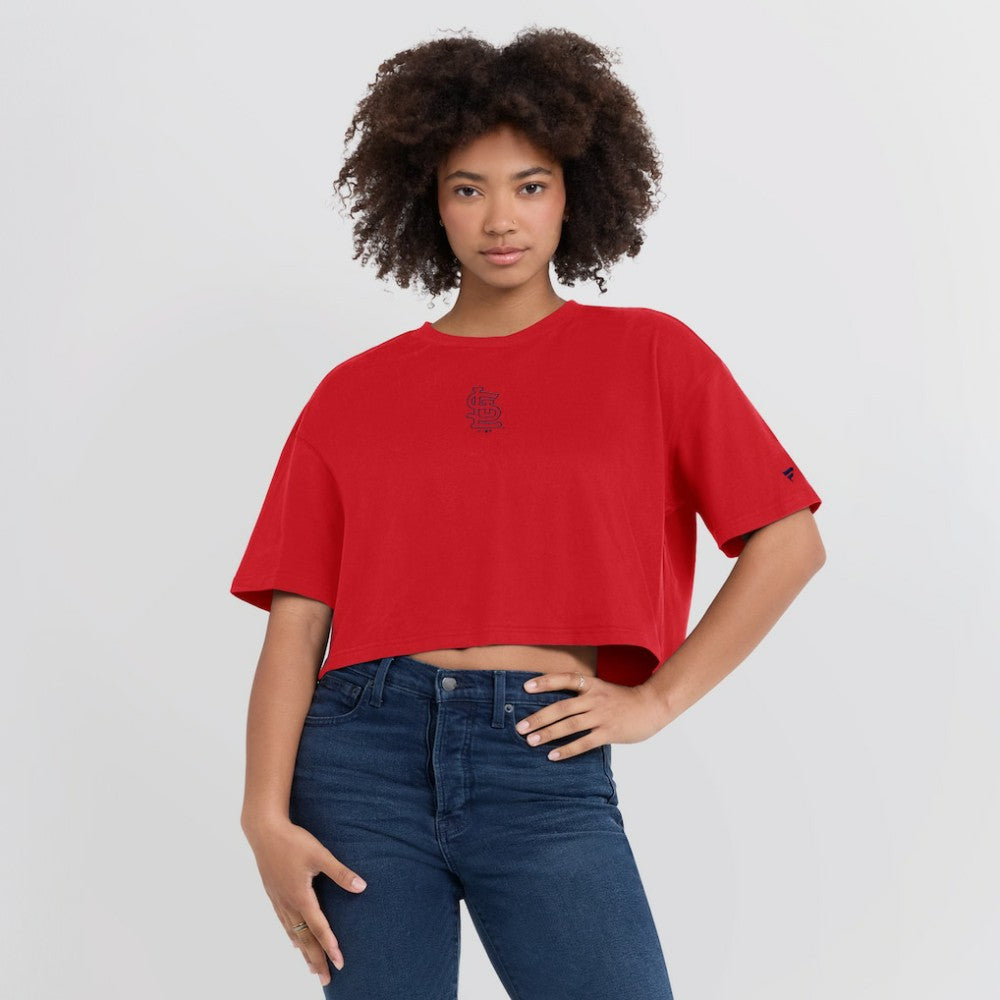 St. Louis Cardinals Fanatics Women's Elements Super Soft Boxy Cropped T-Shirt - Red - Fanatics Lifestyle