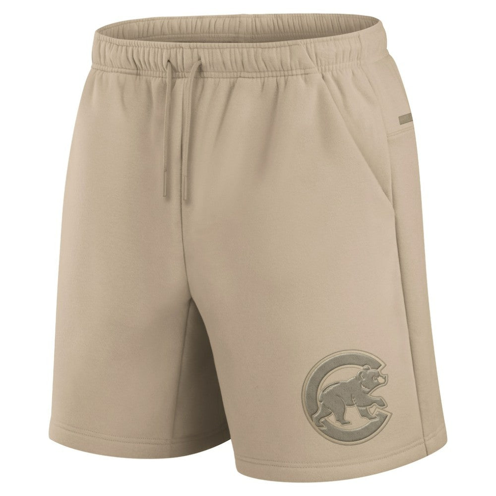 Chicago Cubs Fanatics Unisex Elements Super Soft Fleece Shorts - Khaki - Fanatics Lifestyle