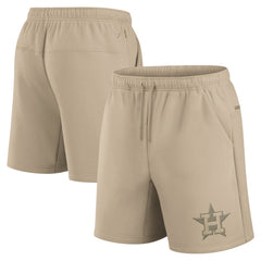 Houston Astros Fanatics Unisex Elements Super Soft Fleece Shorts - Khaki - Fanatics on Sale
