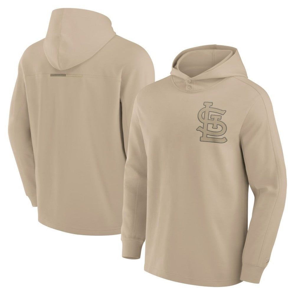 St. Louis Cardinals Fanatics Elements Lightweight Fleece Hoodie - Khaki - Fanatics Discount