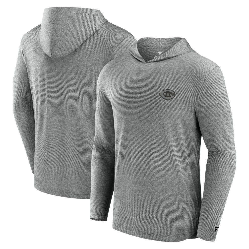 Cincinnati Reds Fanatics Front Office Tech Lightweight Hoodie T-Shirt - Black - Fanatics Sale