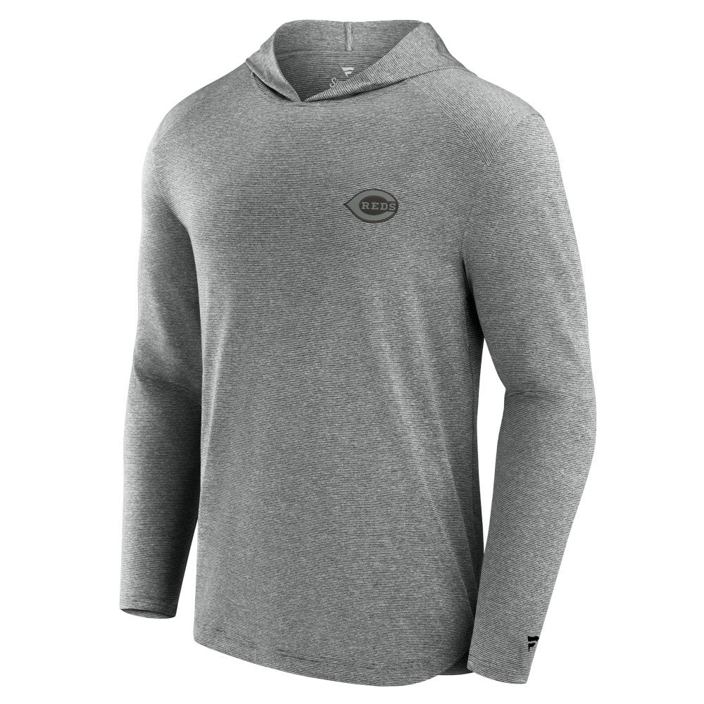 Cincinnati Reds Fanatics Front Office Tech Lightweight Hoodie T-Shirt - Black - Fanatics Sale