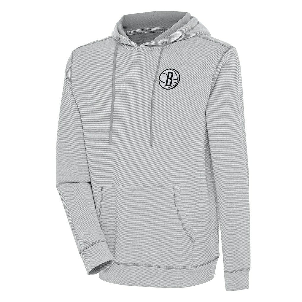 Brooklyn Nets Antigua Axe Bunker Tri-Blend Pullover Hoodie Gray