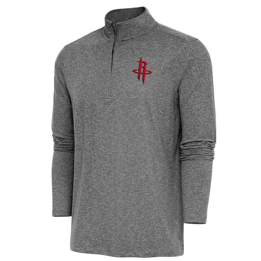 Houston Rockets Antigua Hunk Quarter-Zip Pullover Top Heather Black
