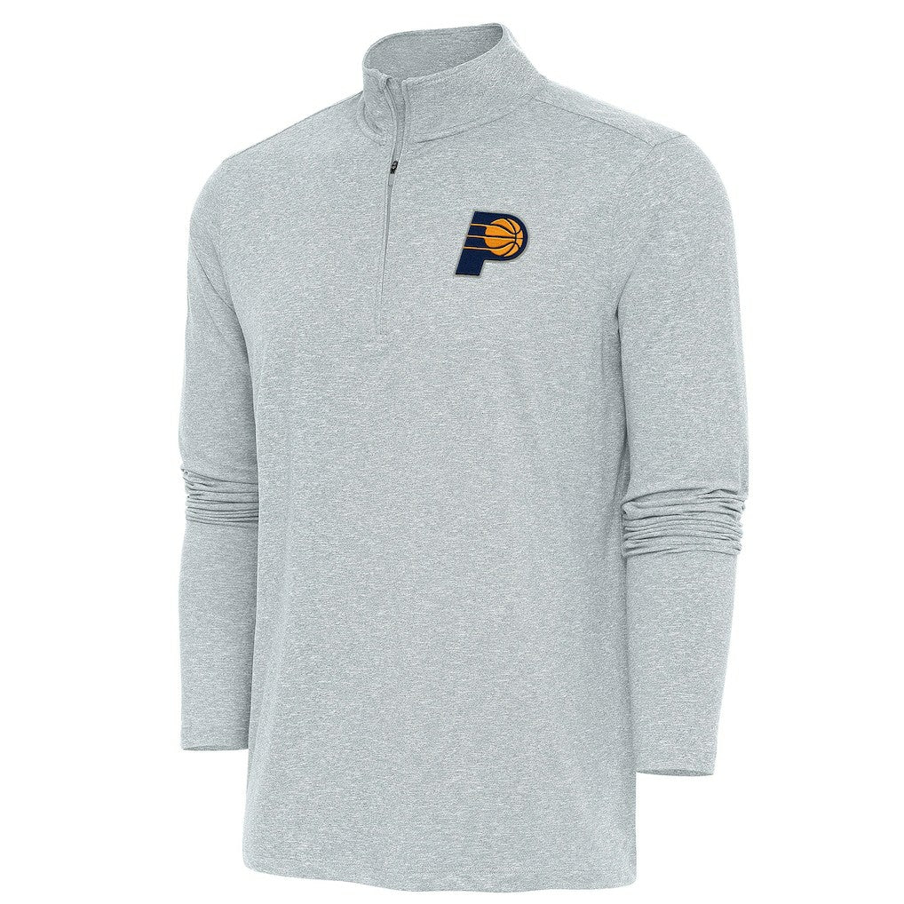 Indiana Pacers Antigua Hunk Quarter-Zip Pullover Top Heather Gray