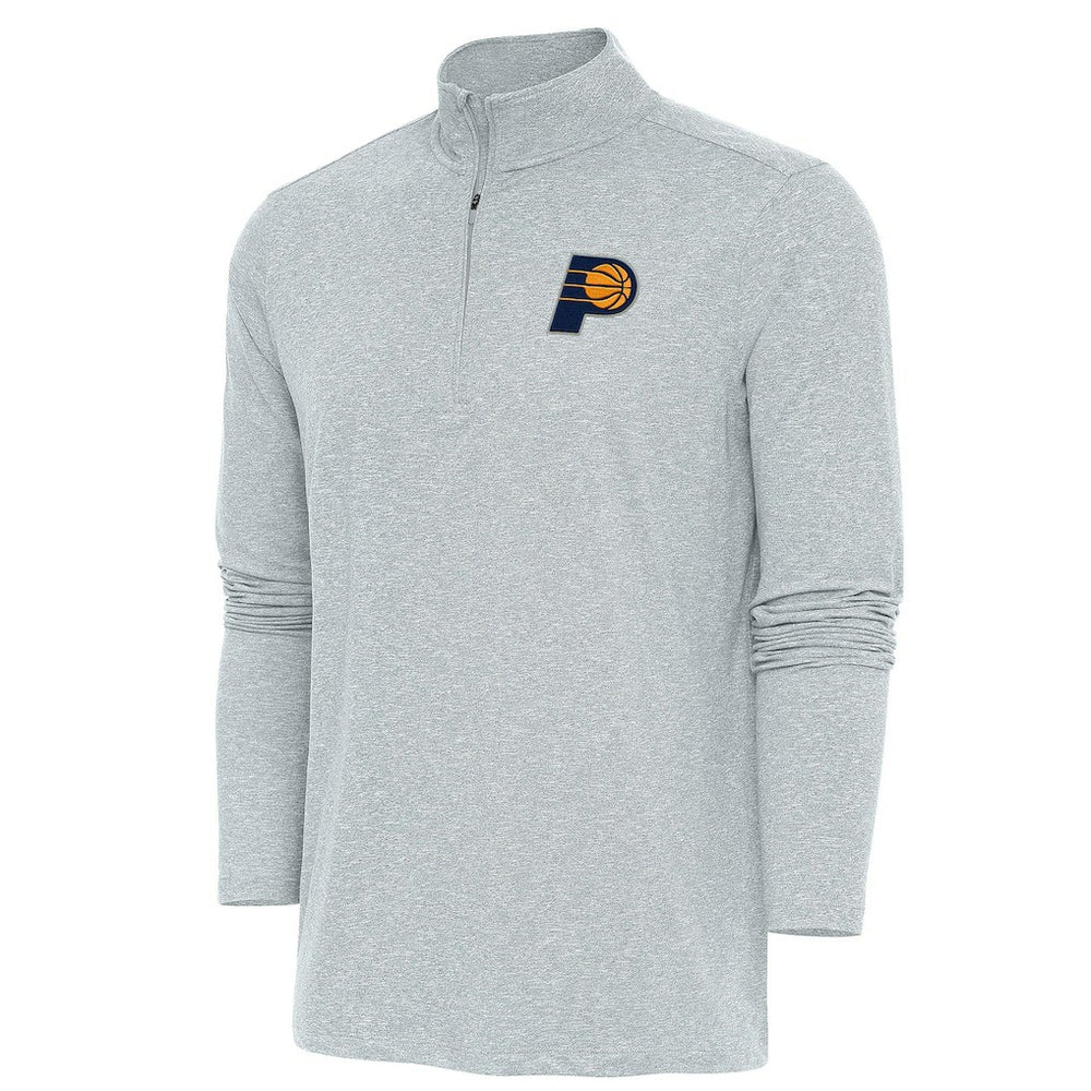 Indiana Pacers Antigua Hunk Quarter-Zip Pullover Top Heather Gray