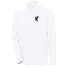 Miami Heat Antigua Hunk Quarter-Zip Pullover Top White