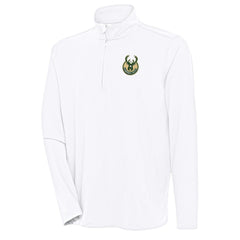 Milwaukee Bucks Antigua Hunk Quarter-Zip Pullover Top White