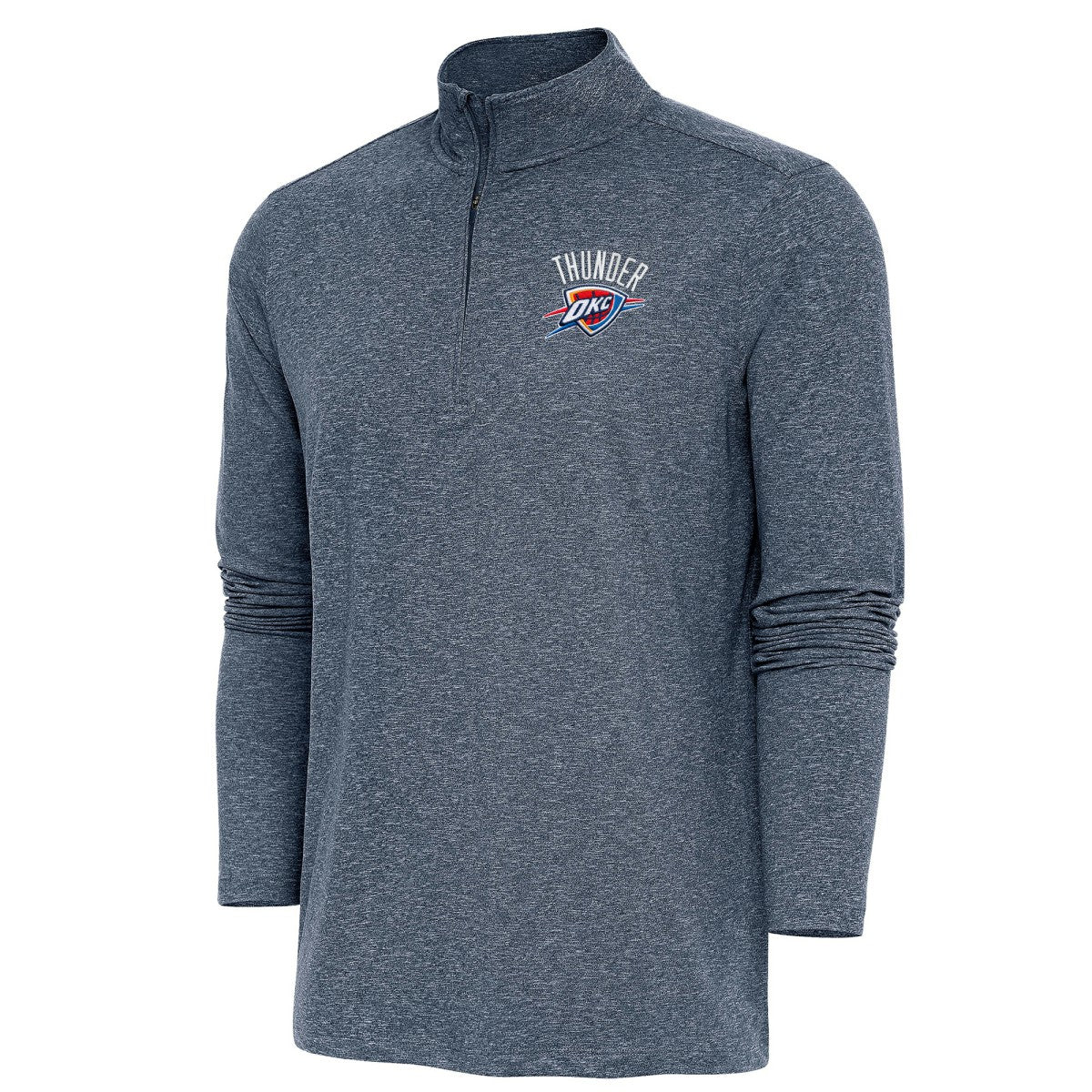 Oklahoma City Thunder Antigua Hunk Quarter-Zip Pullover Top Heather Navy