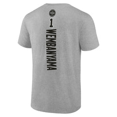 Victor Wembanyama San Antonio Spurs Playmaker Name & Number T-Shirt Heather Gray