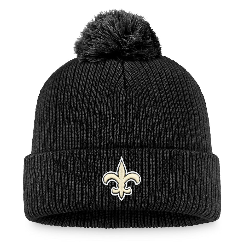 Fanatics New Orleans Saints Women's Logo Cuffed Knit Hat with Pom Black