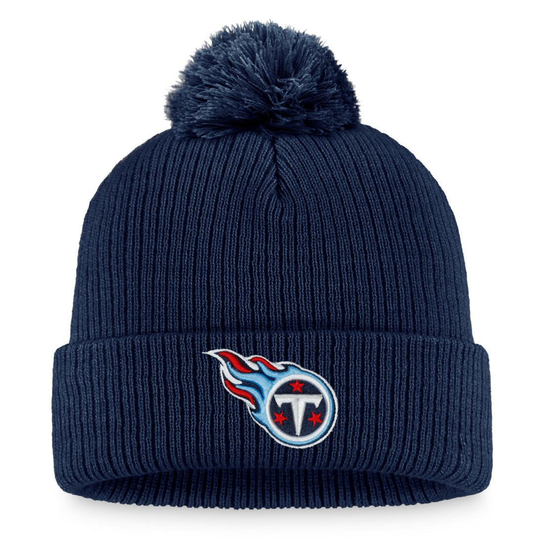 Fanatics Tennessee Titans Women's Logo Cuffed Knit Hat with Pom Navy