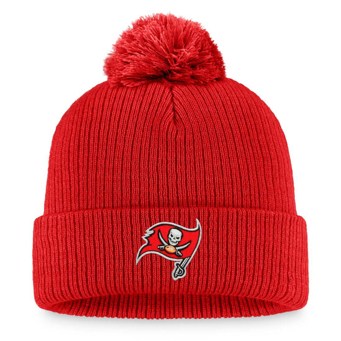 Fanatics Tampa Bay Buccaneers Women's Logo Cuffed Knit Hat with Pom Cardinal