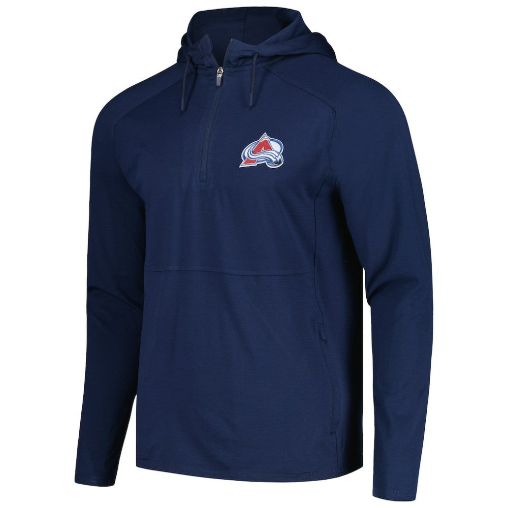 Colorado Avalanche Antigua Spikes Raglan Quarter-Zip Hoodie - Heather Navy - NHL 200360260