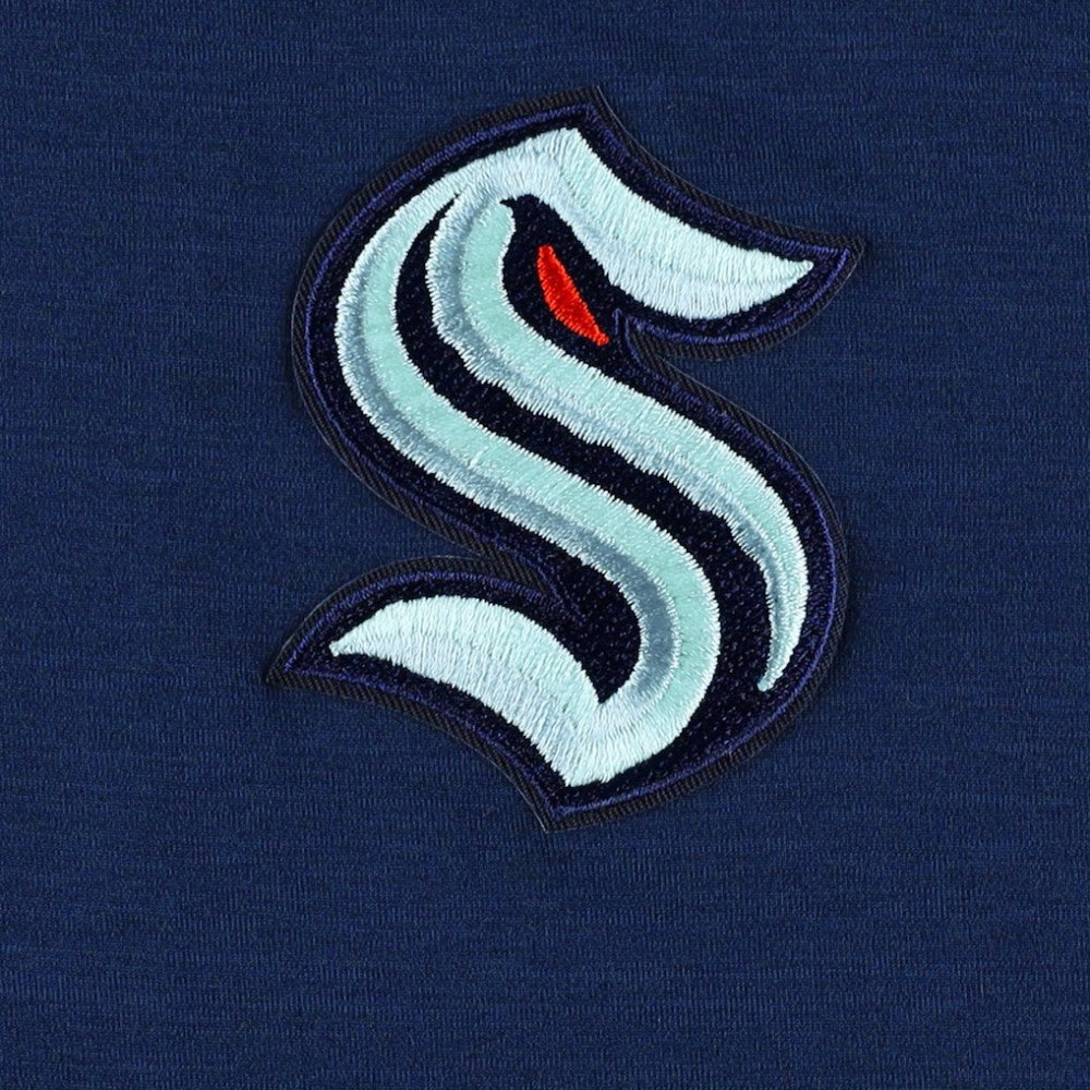 Seattle Kraken Antigua Spikes Raglan Quarter-Zip Hoodie - Heather Navy - NHL 200360266
