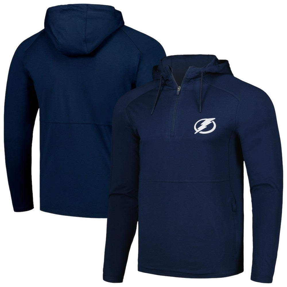 Tampa Bay Lightning Antigua Spikes Raglan Quarter-Zip Hoodie - Heather Navy - NHL 200360268