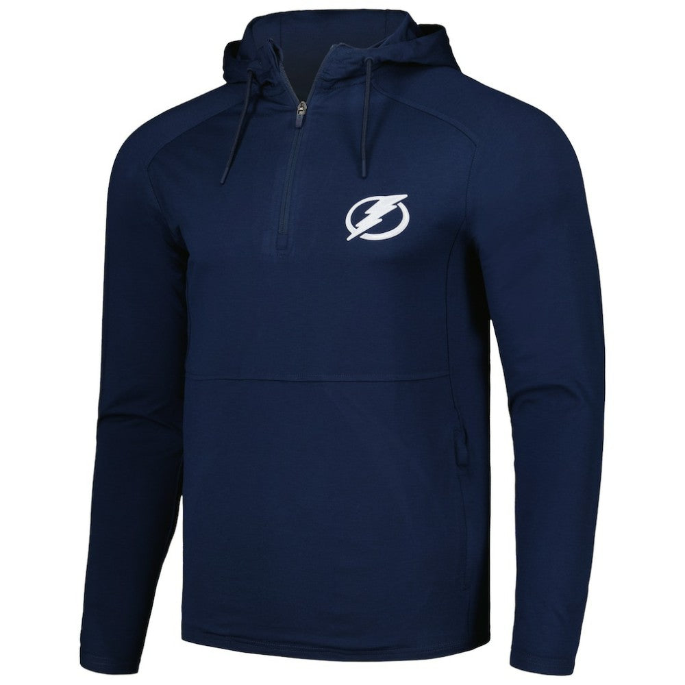 Tampa Bay Lightning Antigua Spikes Raglan Quarter-Zip Hoodie - Heather Navy - NHL 200360268