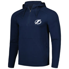 Tampa Bay Lightning Antigua Spikes Raglan Quarter-Zip Hoodie - Heather Navy - NHL 200360268