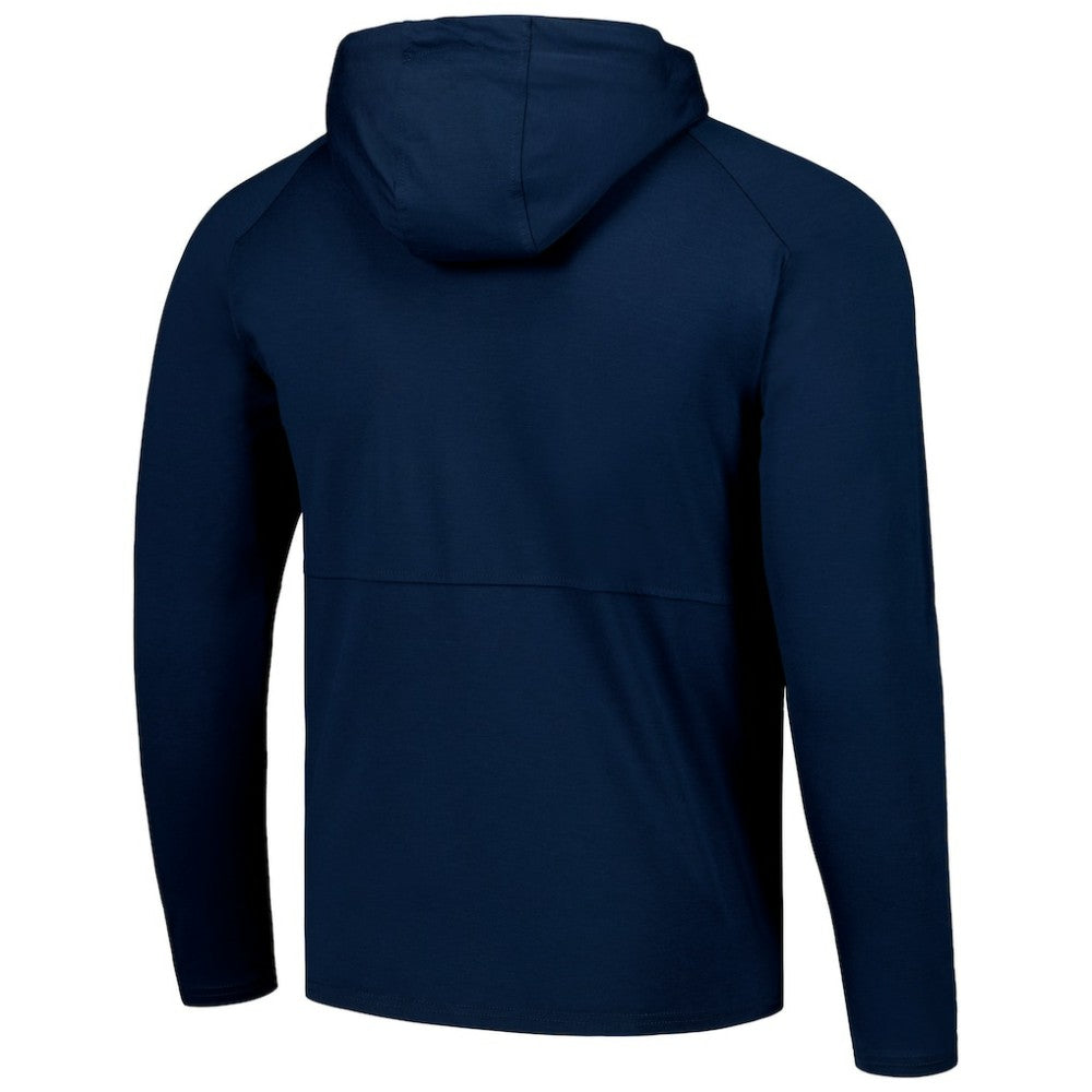 Tampa Bay Lightning Antigua Spikes Raglan Quarter-Zip Hoodie - Heather Navy - NHL 200360268
