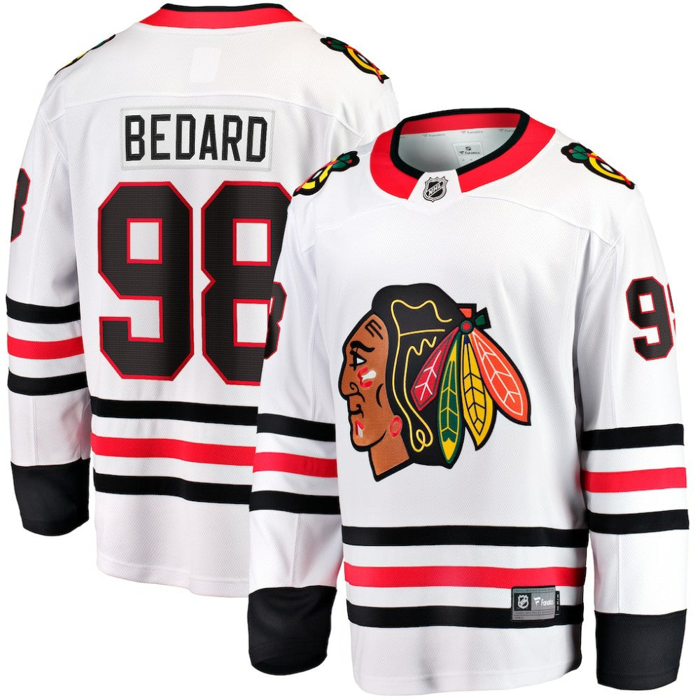 Connor Bedard Chicago Blackhawks Fanatics Away Breakaway Player Jersey - White - NHL 200363411