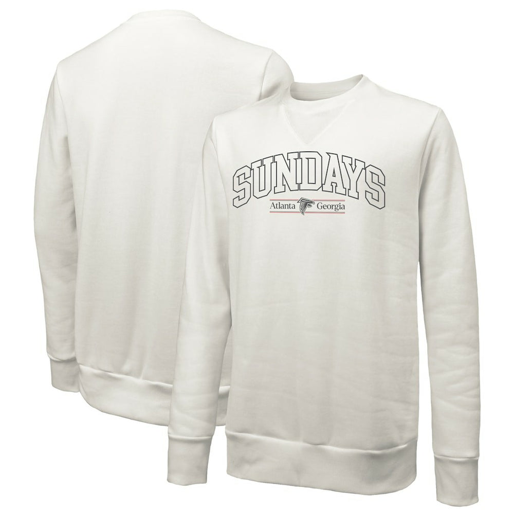 Atlanta Falcons Majestic Threads Unisex Sundays Block Letter Crewneck Pullover Sweatshirt White