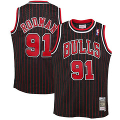 Dennis Rodman Chicago Bulls Youth 1995/96 Hardwood Classics Swingman Jersey for sale Black | Mitchell & Ness for sale