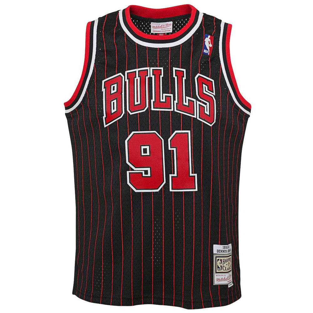 Dennis Rodman Chicago Bulls Youth 1995/96 Hardwood Classics Swingman Jersey for sale Black | Mitchell & Ness for sale