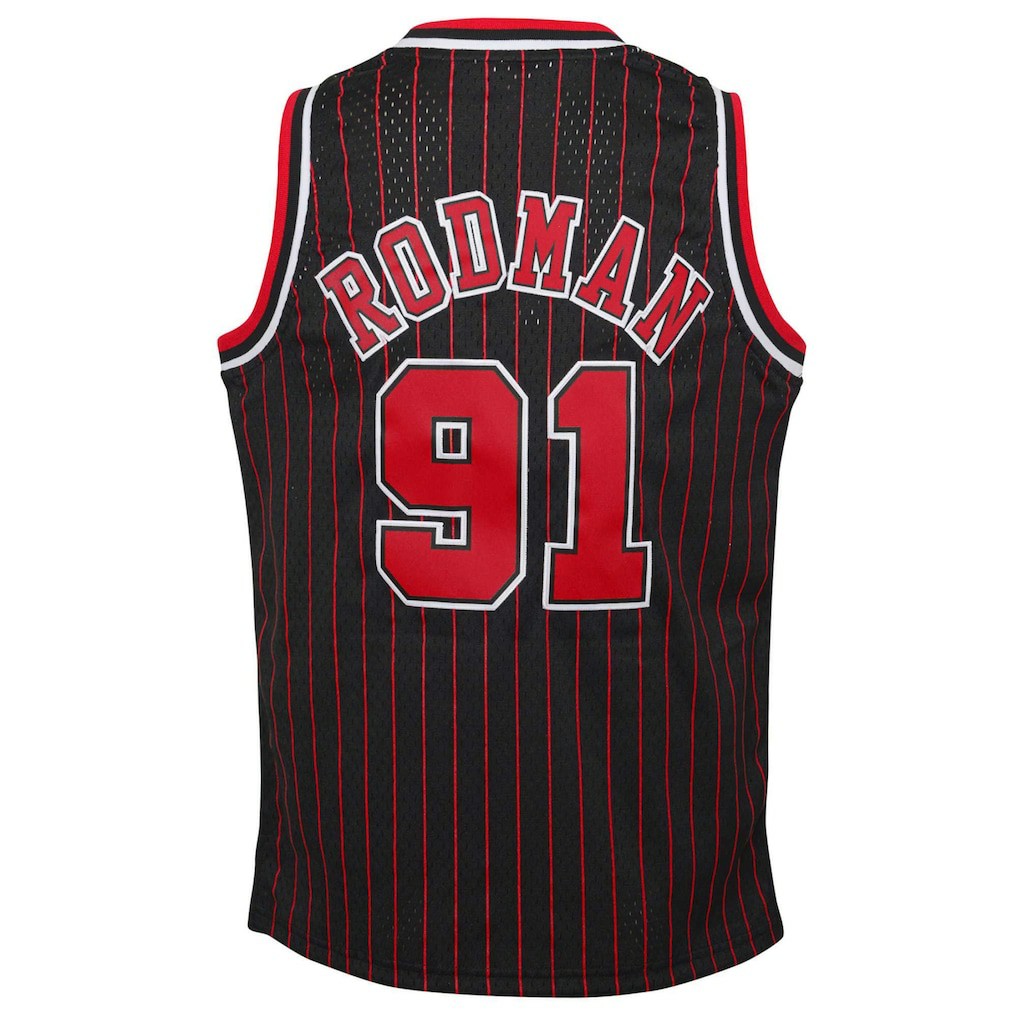Dennis Rodman Chicago Bulls Youth 1995/96 Hardwood Classics Swingman Jersey for sale Black | Mitchell & Ness for sale