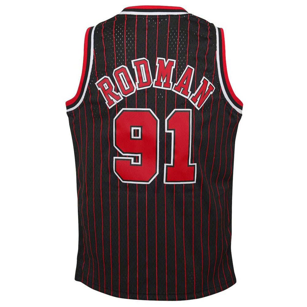 Dennis Rodman Chicago Bulls Youth 1995/96 Hardwood Classics Swingman Jersey for sale Black | Mitchell & Ness for sale