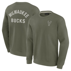 Milwaukee Bucks Unisex Elements Super Soft Fleece Pullover Sweatshirt Olive | Fanatics Lifestyle