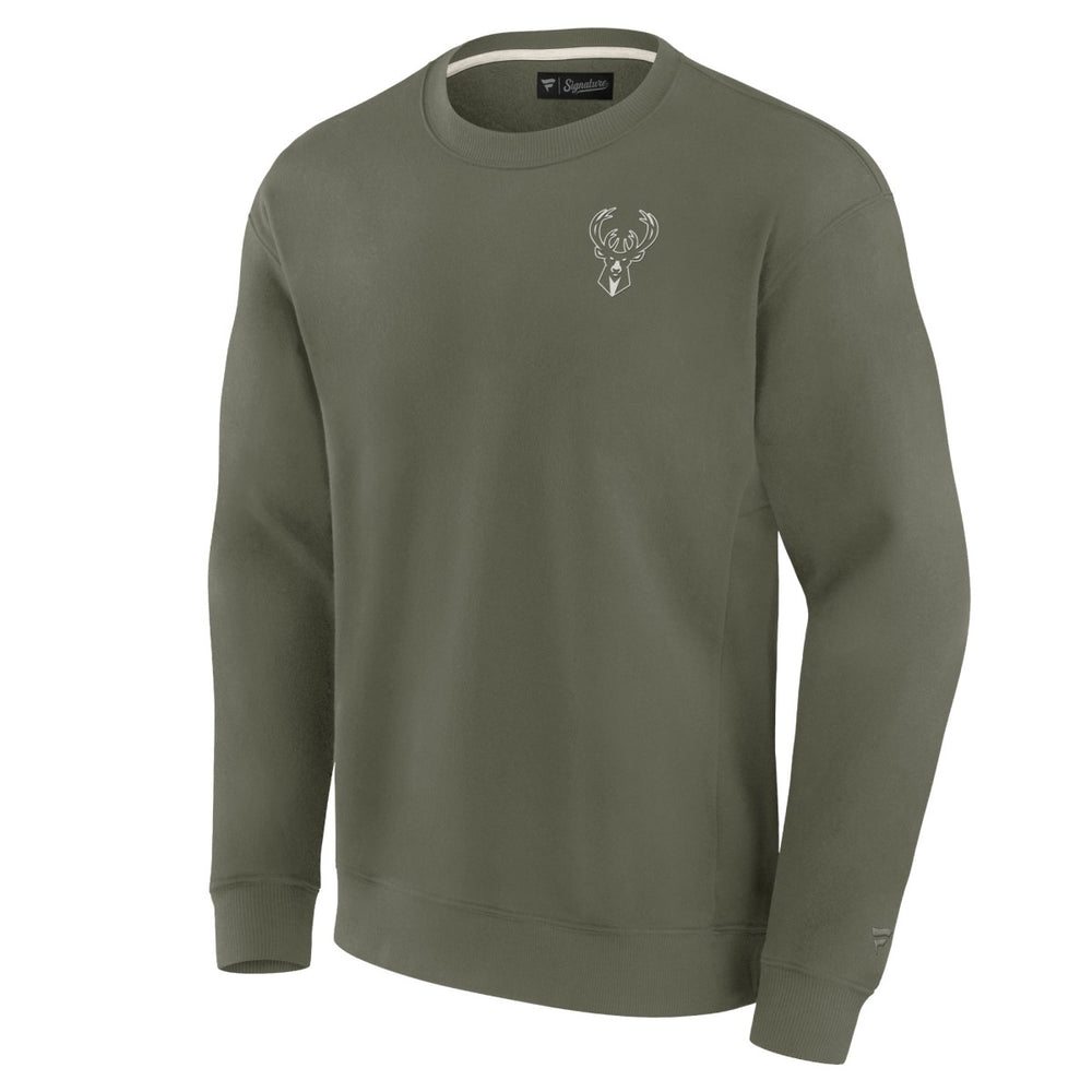 Milwaukee Bucks Unisex Elements Super Soft Fleece Pullover Sweatshirt Olive | Fanatics Lifestyle