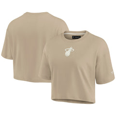 Miami Heat Women's Elements Super Soft Boxy Cropped T-Shirt Khaki | Fanatics online