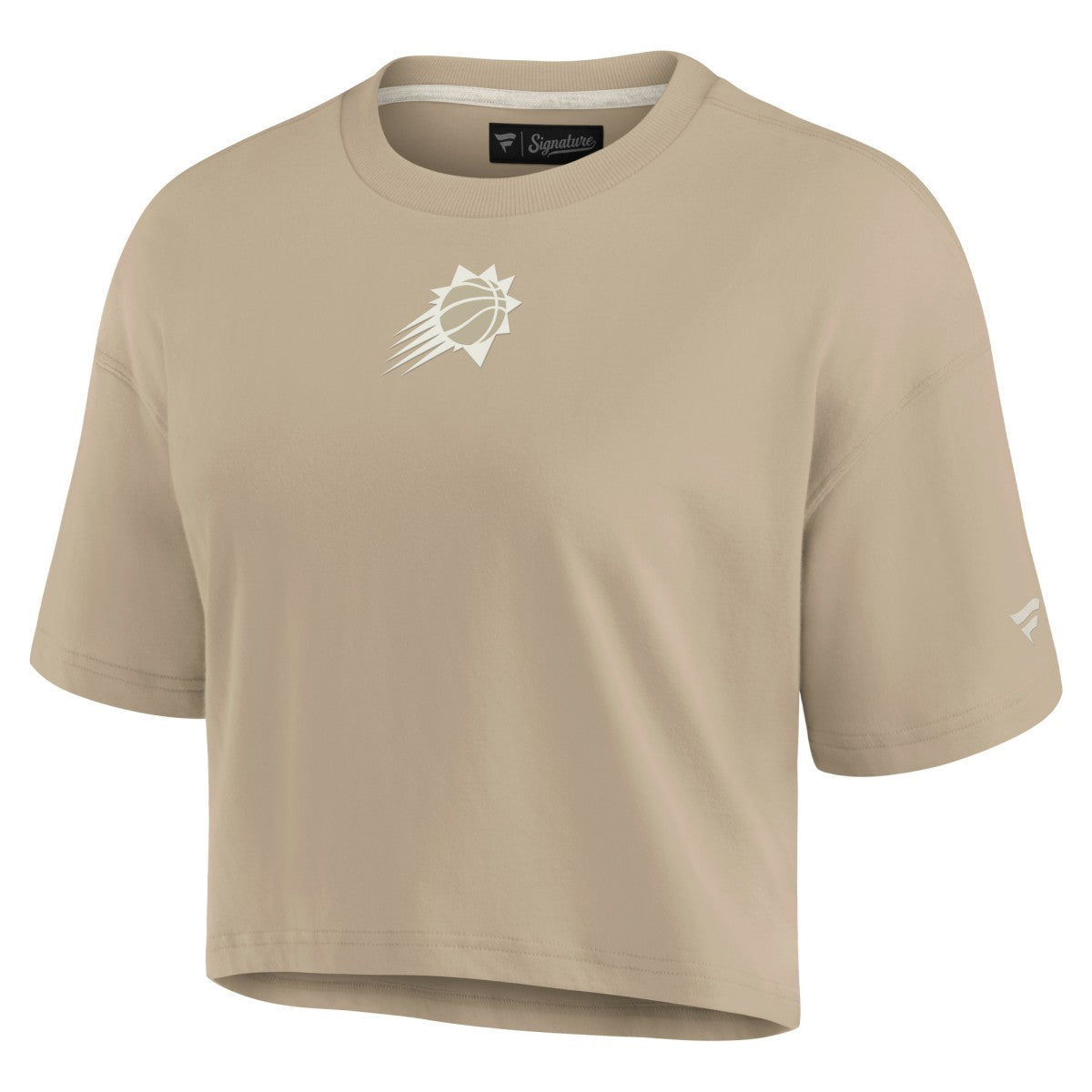 Phoenix Suns Women's Elements Super Soft Boxy Cropped T-Shirt Khaki | Fanatics US