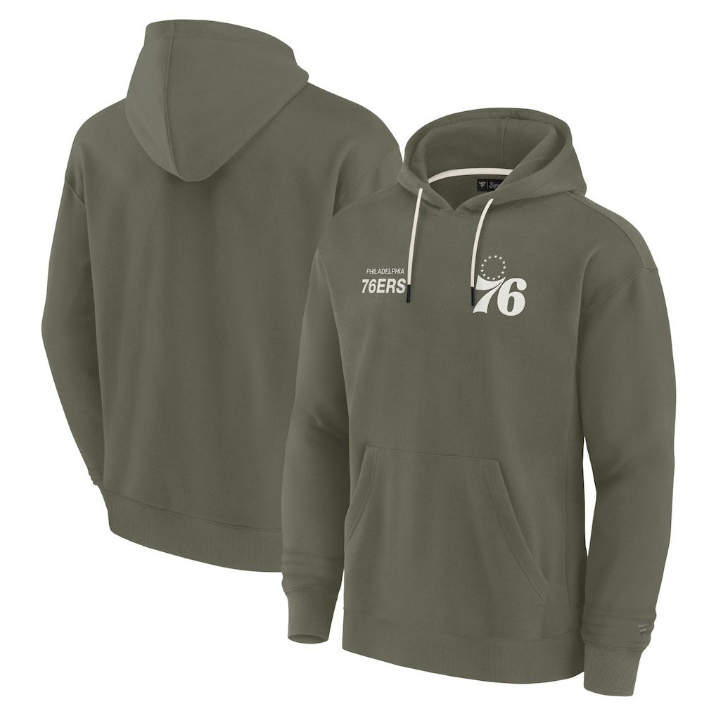 Philadelphia 76ers Unisex Elements Super Soft Fleece Pullover Hoodie Olive | Fanatics discount