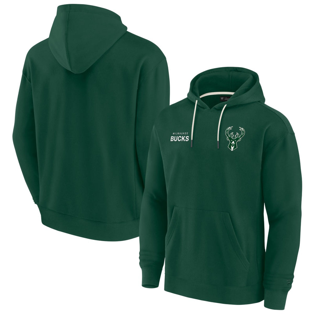 Milwaukee Bucks Unisex Elements Super Soft Fleece Pullover Hoodie Hunter Green | Fanatics US