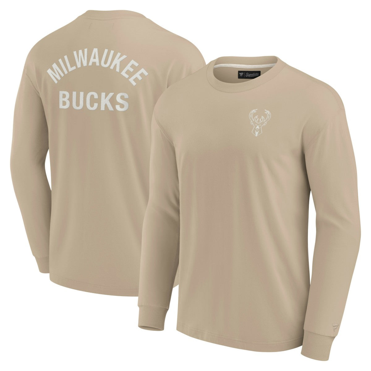 Milwaukee Bucks Unisex Elements Super Soft Long Sleeve T-Shirt Khaki | Fanatics online