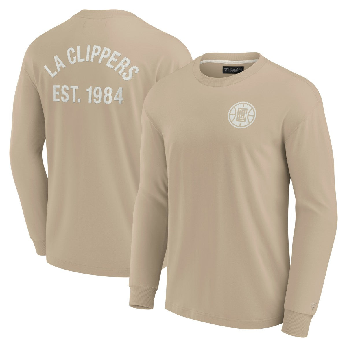 LA Clippers Unisex Elements Super Soft Long Sleeve T-Shirt Khaki | Fanatics US