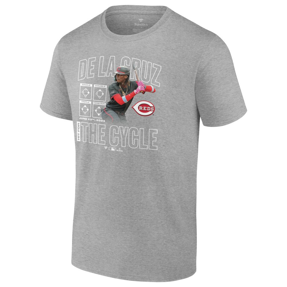 Elly De La Cruz Cincinnati Reds Cycle T-Shirt - Heather Gray - MLB Lifestyle