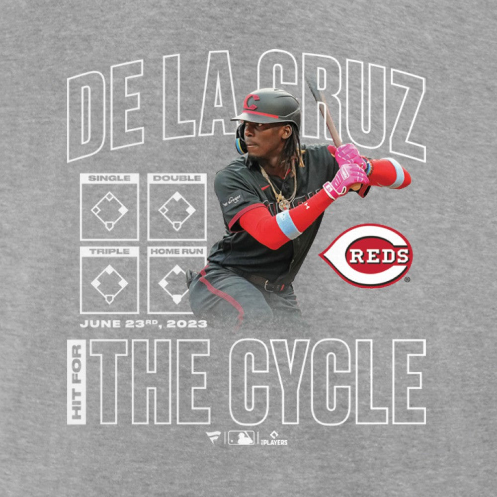 Elly De La Cruz Cincinnati Reds Cycle T-Shirt - Heather Gray - MLB Lifestyle