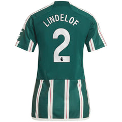 Victor Lindelof Manchester United Women's 2023/24 Away Replica Player Jersey Green - Adidas